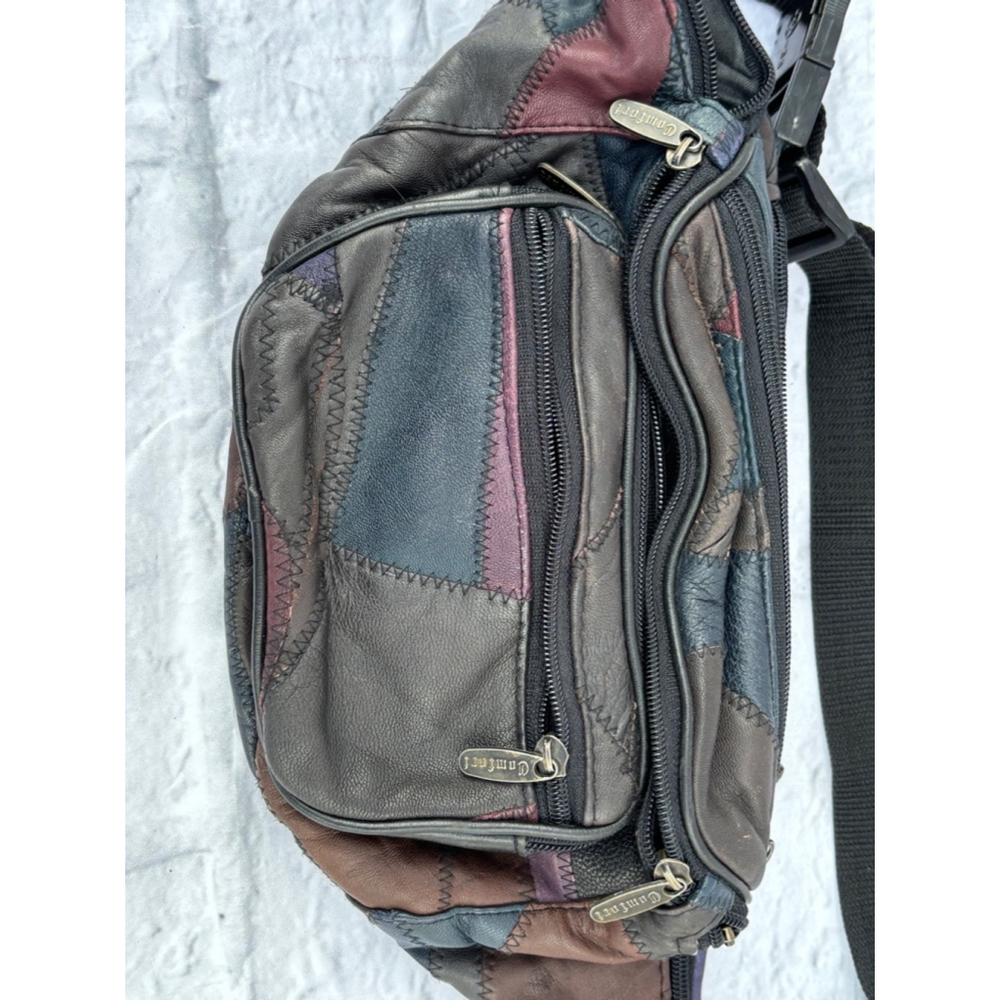 Retro Leather Patchwork Fanny Pack - image 2